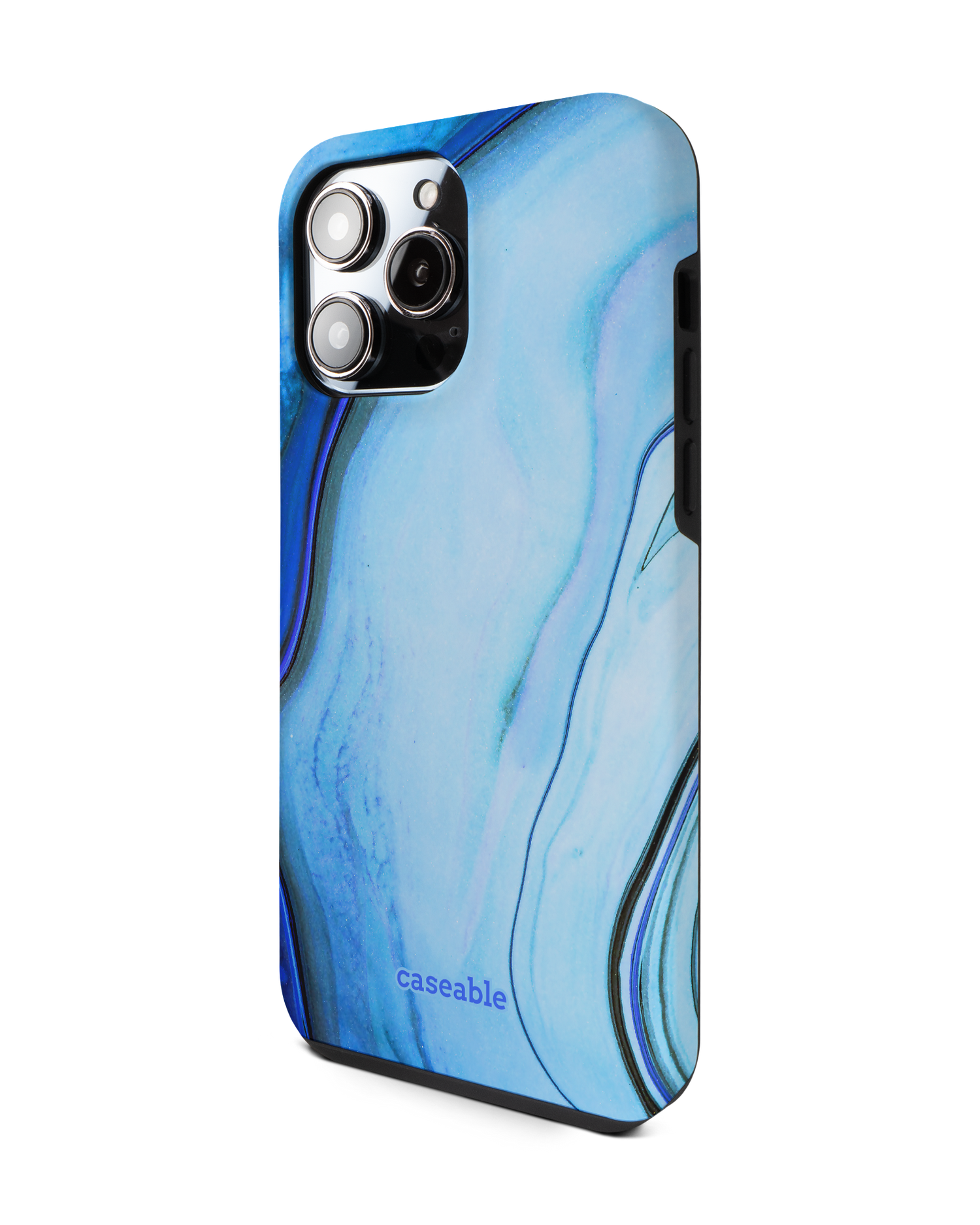 Cool Blues Premium Handyhülle für Apple iPhone 14 Pro Max: Seitenansicht rechts