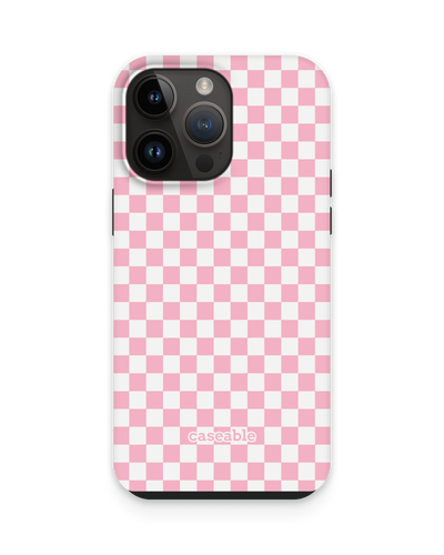 Pink Checkerboard Premium Handyhülle für Apple iPhone 15 Pro Max