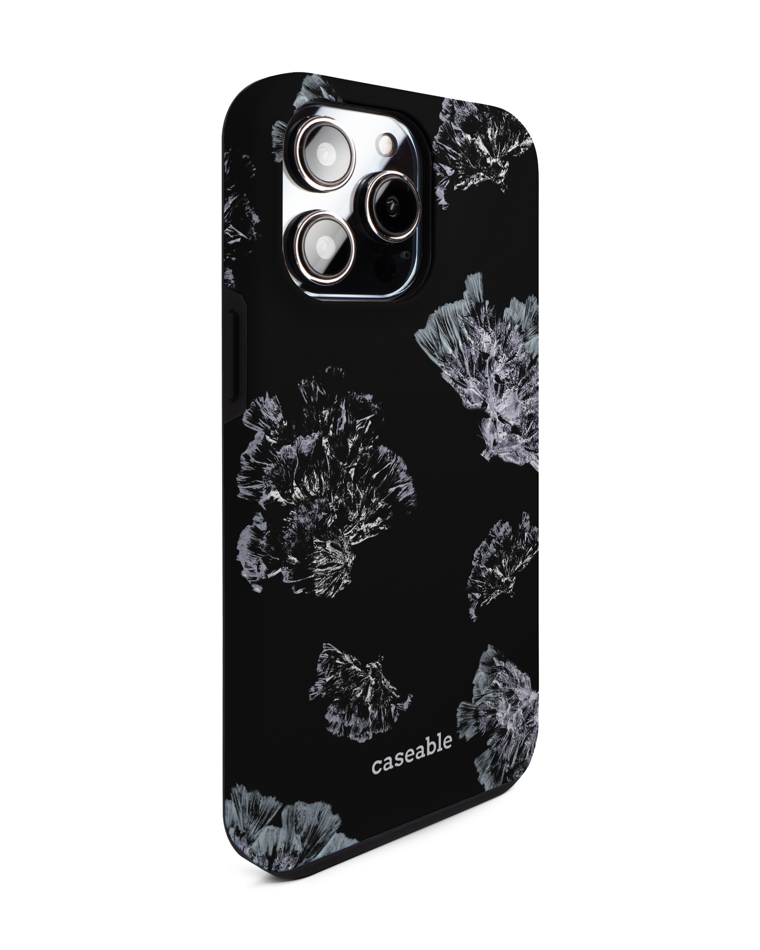 Silver Petals Premium Handyhülle für Apple iPhone 14 Pro Max: Seitenansicht links