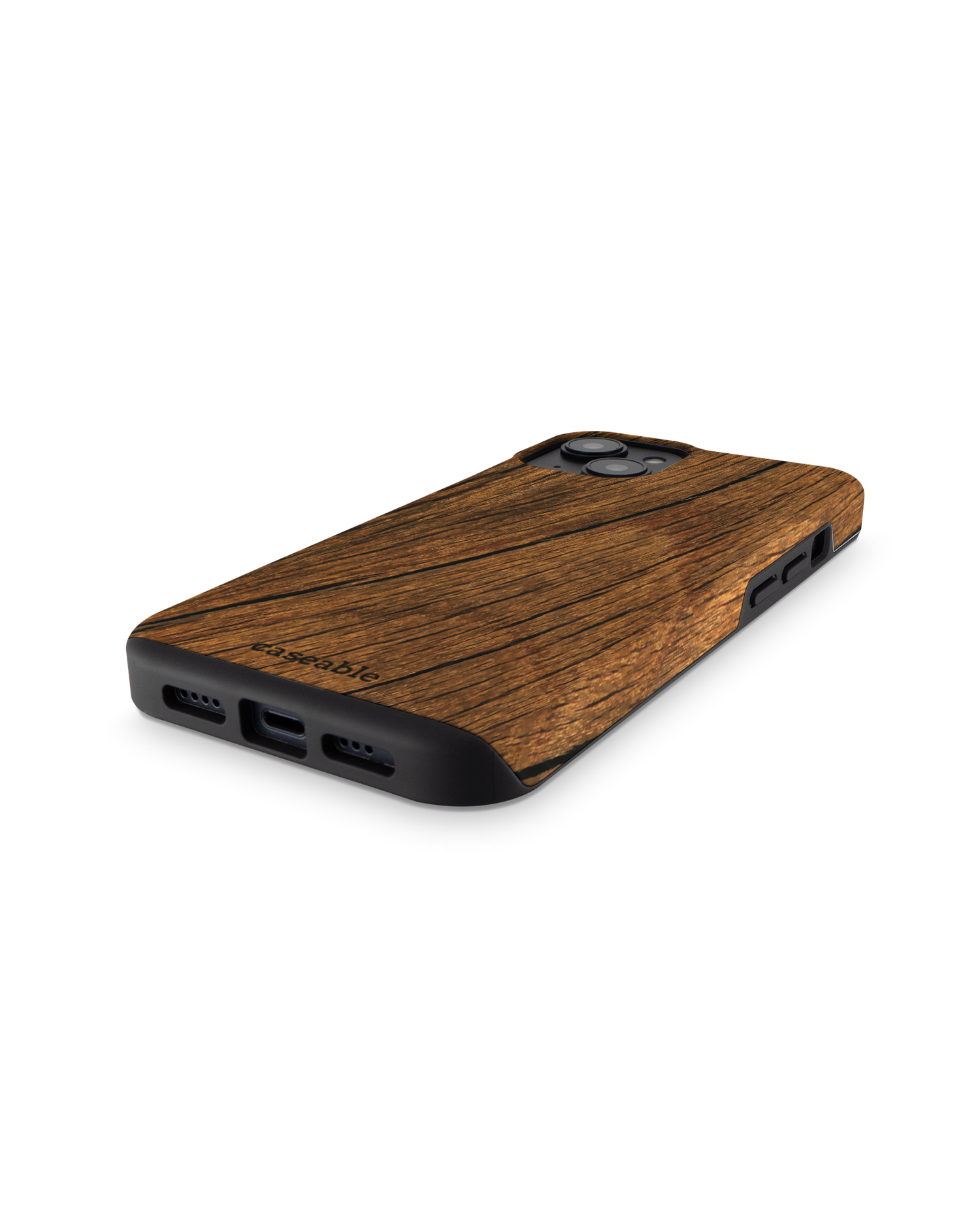 Wood Premium Handyhülle für Apple iPhone 14: Smartphone liegend