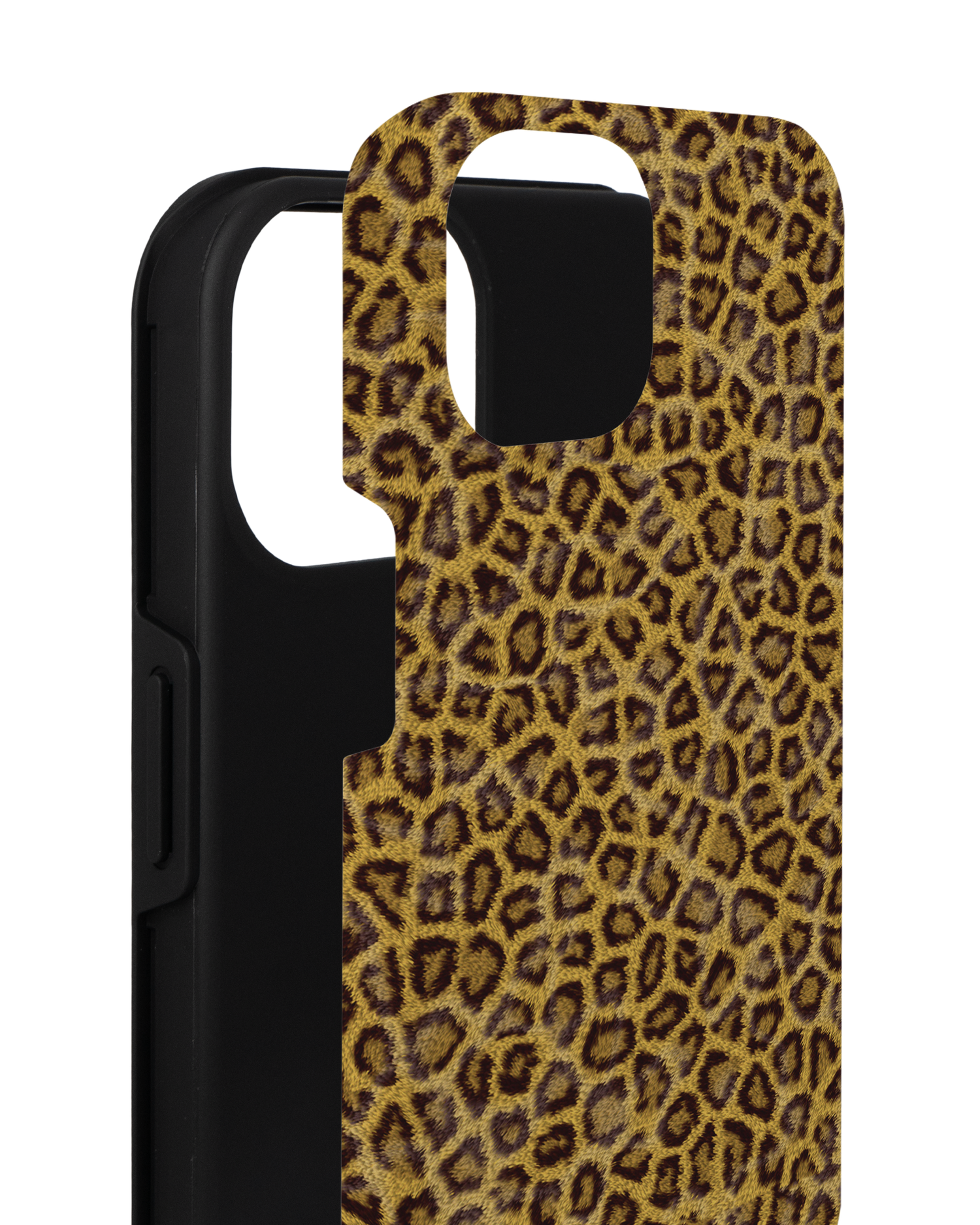 Leopard Skin Premium Handyhülle für Apple iPhone 14 besteht aus 2 Teilen