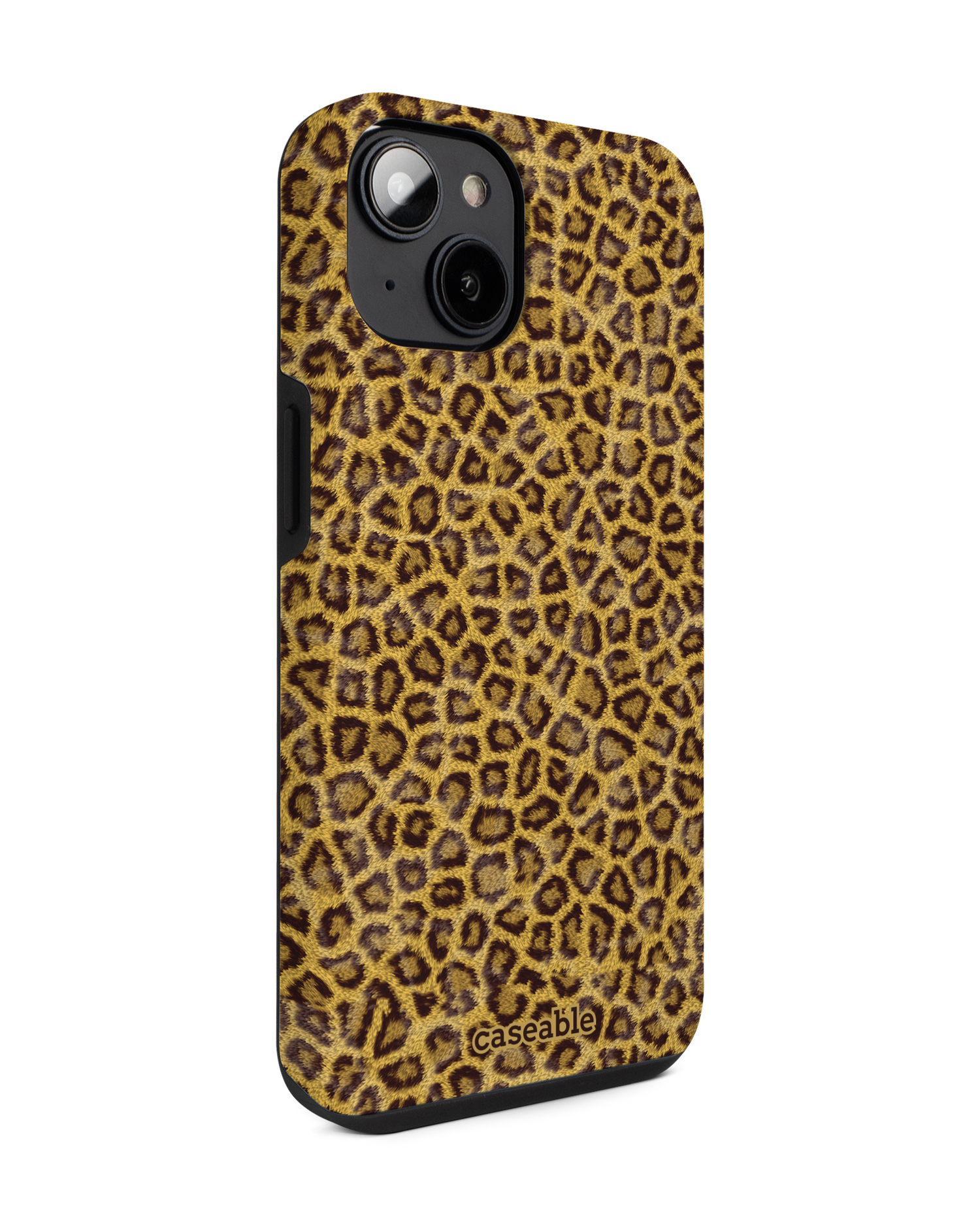 Leopard Skin Premium Handyhülle für Apple iPhone 14: Seitenansicht links