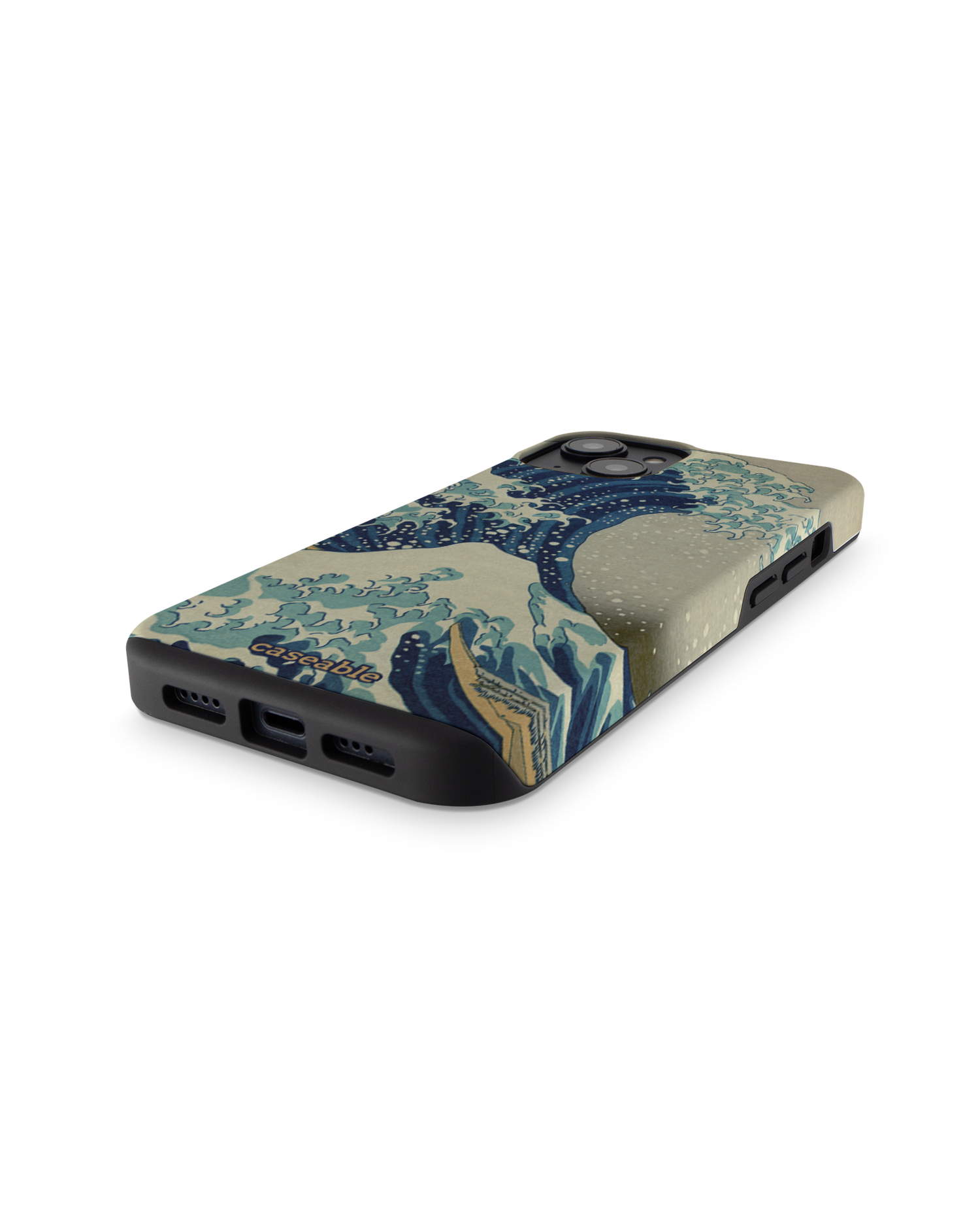 Great Wave Off Kanagawa By Hokusai Premium Handyhülle für Apple iPhone 14: Smartphone liegend
