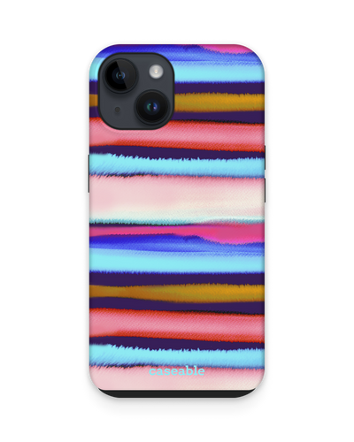 Watercolor Stripes Premium Handyhülle für Apple iPhone 15
