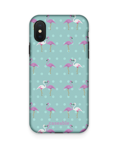 Two Flamingos Premium Handyhülle Apple iPhone X, Apple iPhone XS