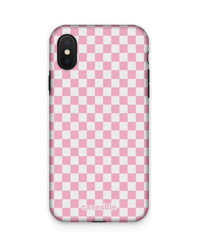 Pink Checkerboard Premium Handyhülle Apple iPhone X, Apple iPhone XS