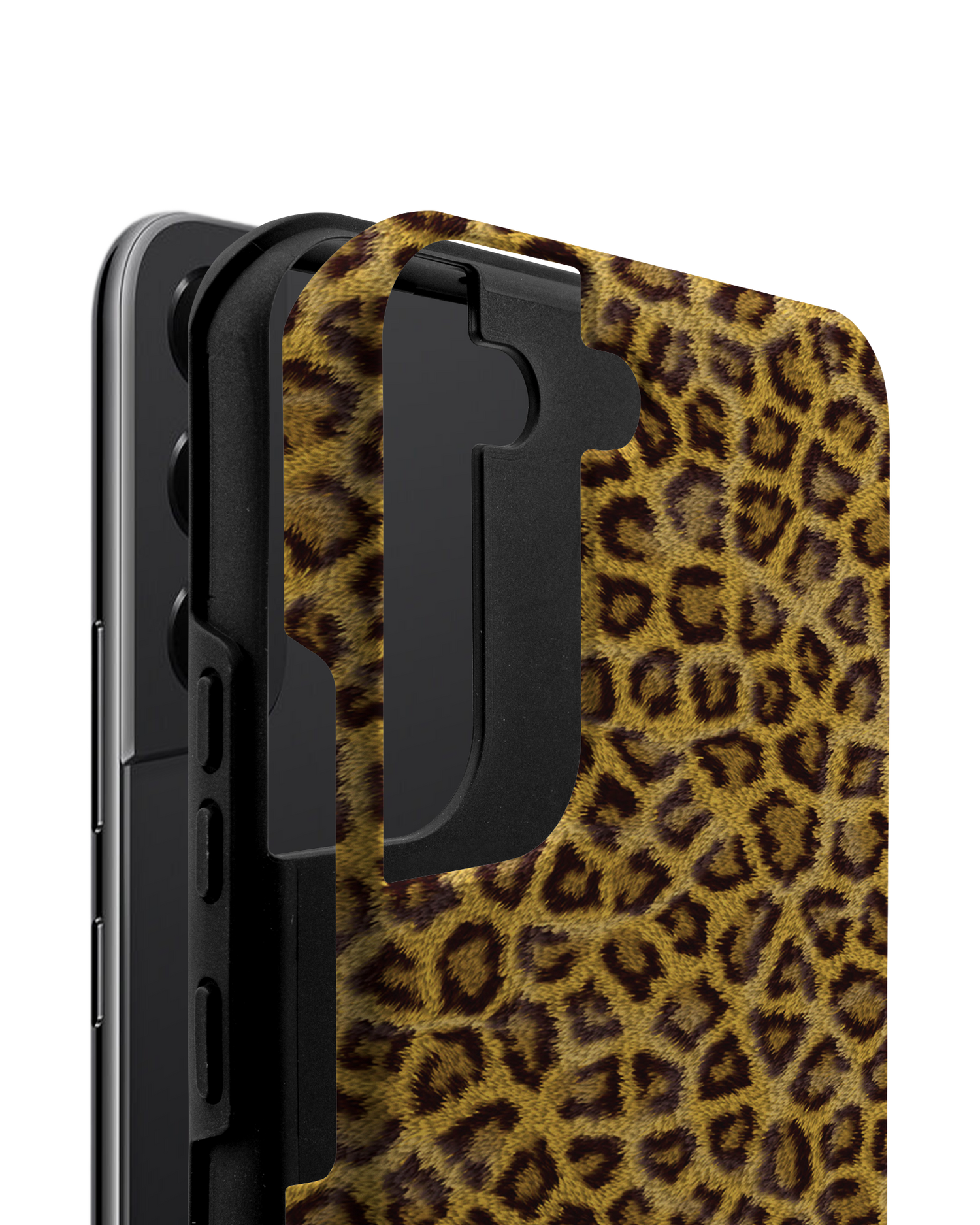 Leopard Skin Premium Handyhülle Samsung Galaxy S22 5G besteht aus 2 Teilen
