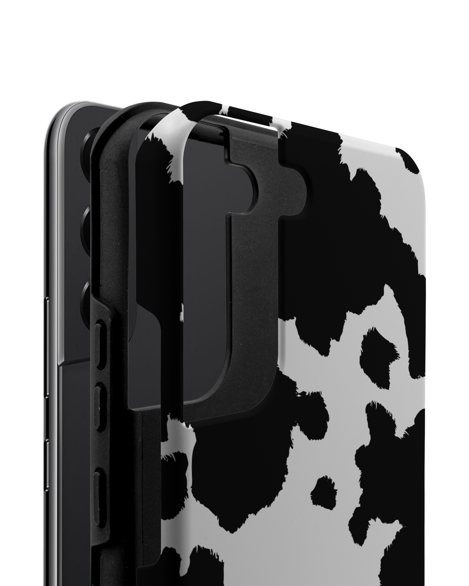 Cow Print Premium Handyhülle Samsung Galaxy S22 5G besteht aus 2 Teilen