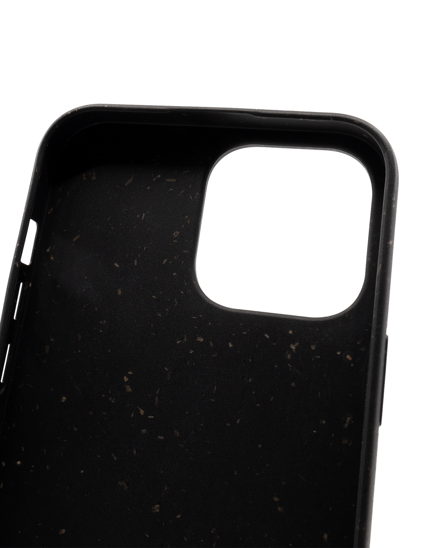 Schwarze Nachhaltige Handyhülle für Apple iPhone 13 Pro Max: Details Außen