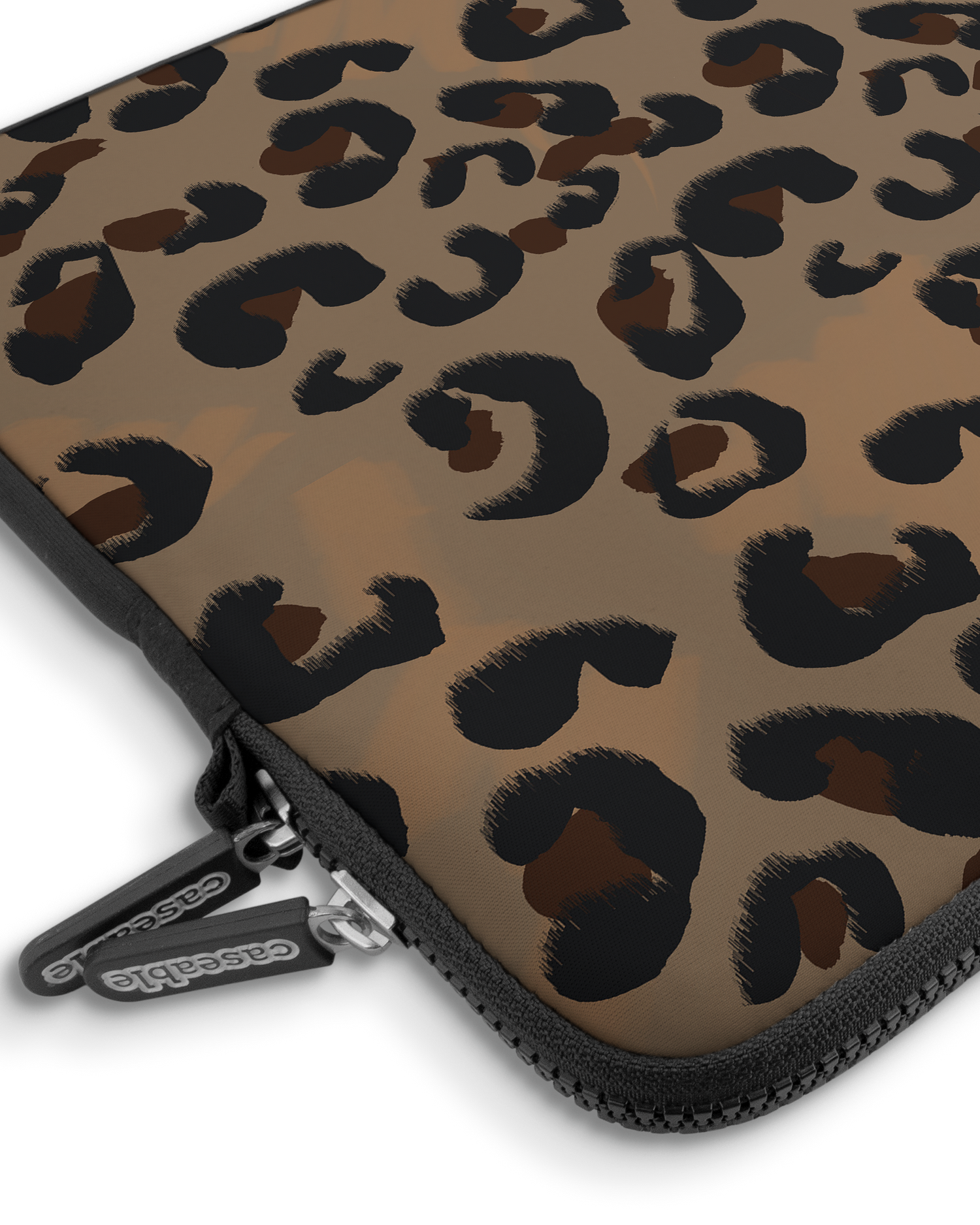Leopard Repeat Premium Laptoptasche 15 Zoll mit Gerät im Inneren