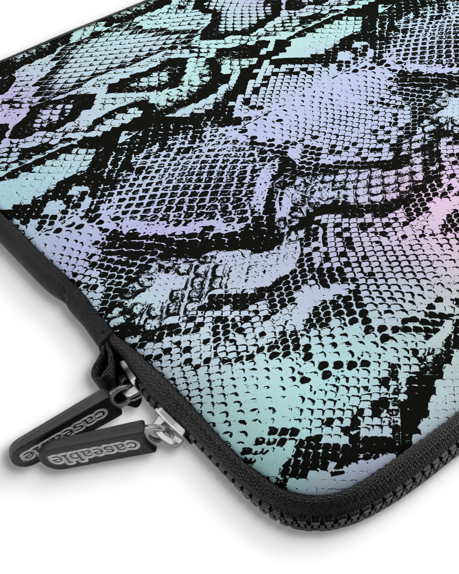 Groovy Snakeskin Premium Laptoptasche 15 Zoll mit Gerät im Inneren