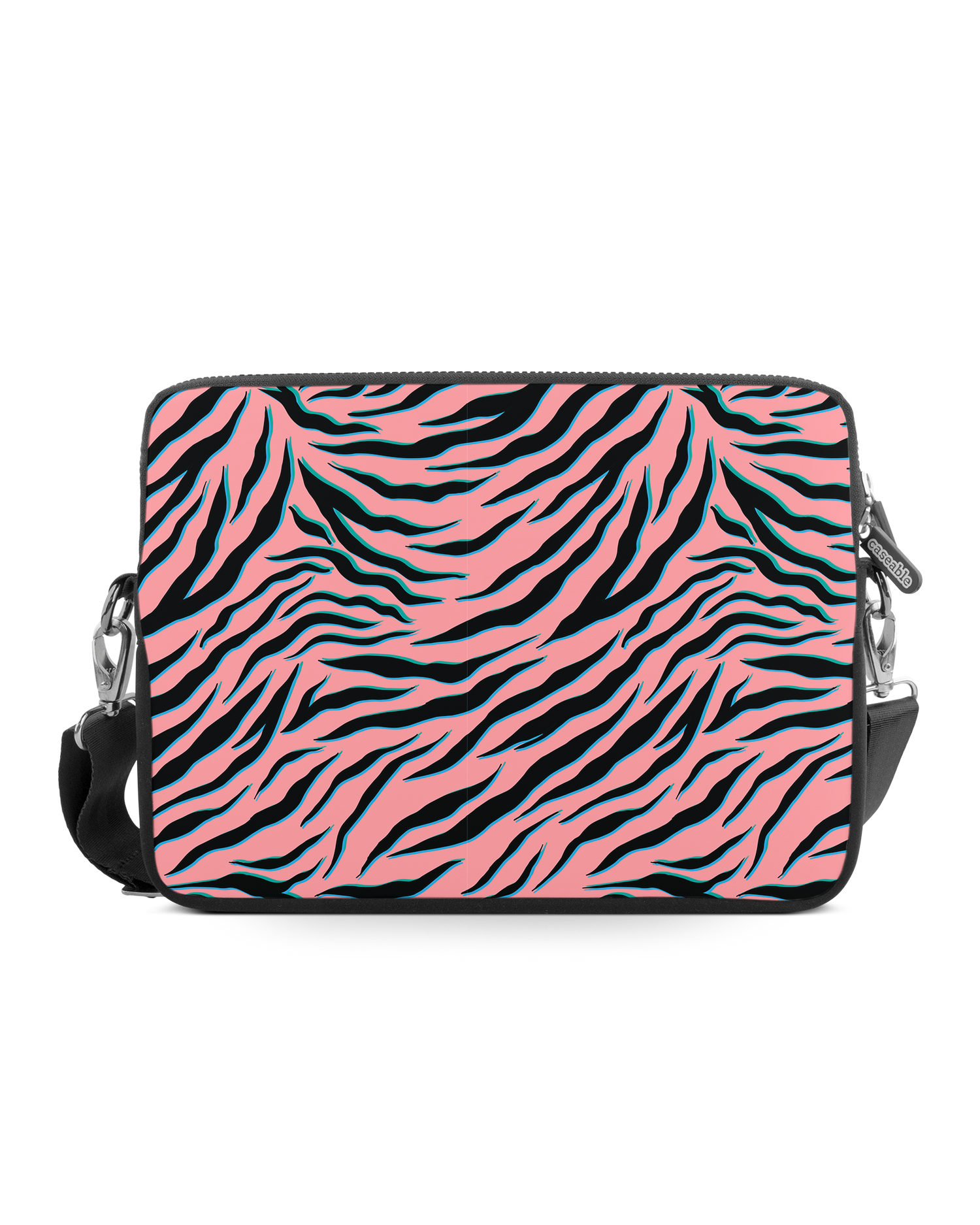 Pink Zebra Premium Laptoptasche 15 Zoll: Vorderansicht