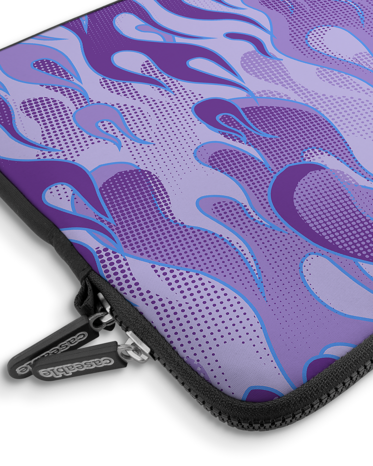 Purple Flames Premium Laptoptasche 15 Zoll mit Gerät im Inneren