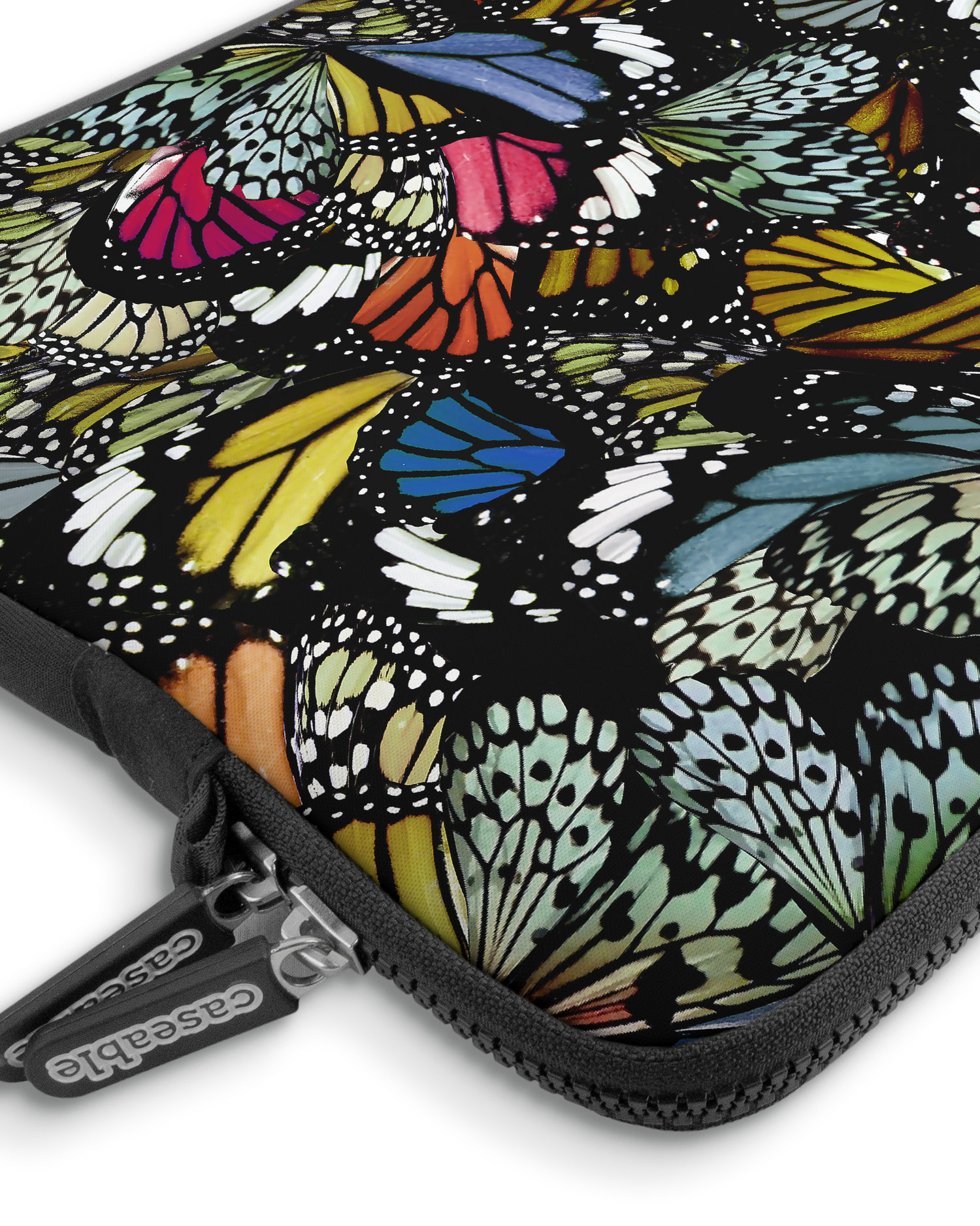 Psychedelic Butterflies Premium Laptoptasche 13-14 Zoll mit Gerät im Inneren