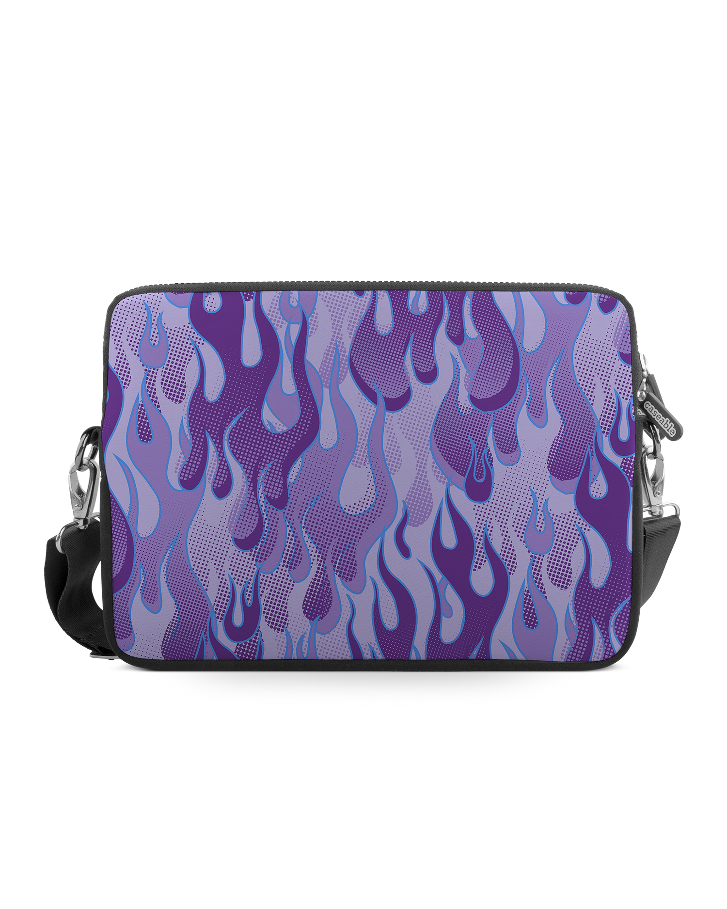 Purple Flames Premium Laptoptasche 13-14 Zoll: Vorderansicht