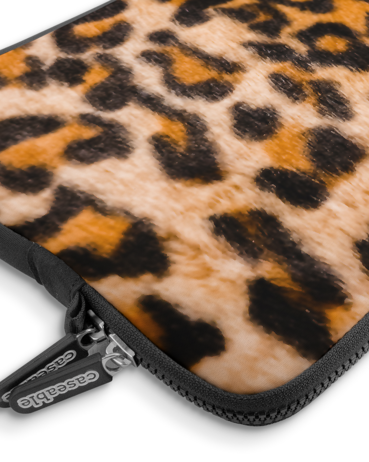 Leopard Pattern Premium Laptoptasche 13-14 Zoll mit Gerät im Inneren
