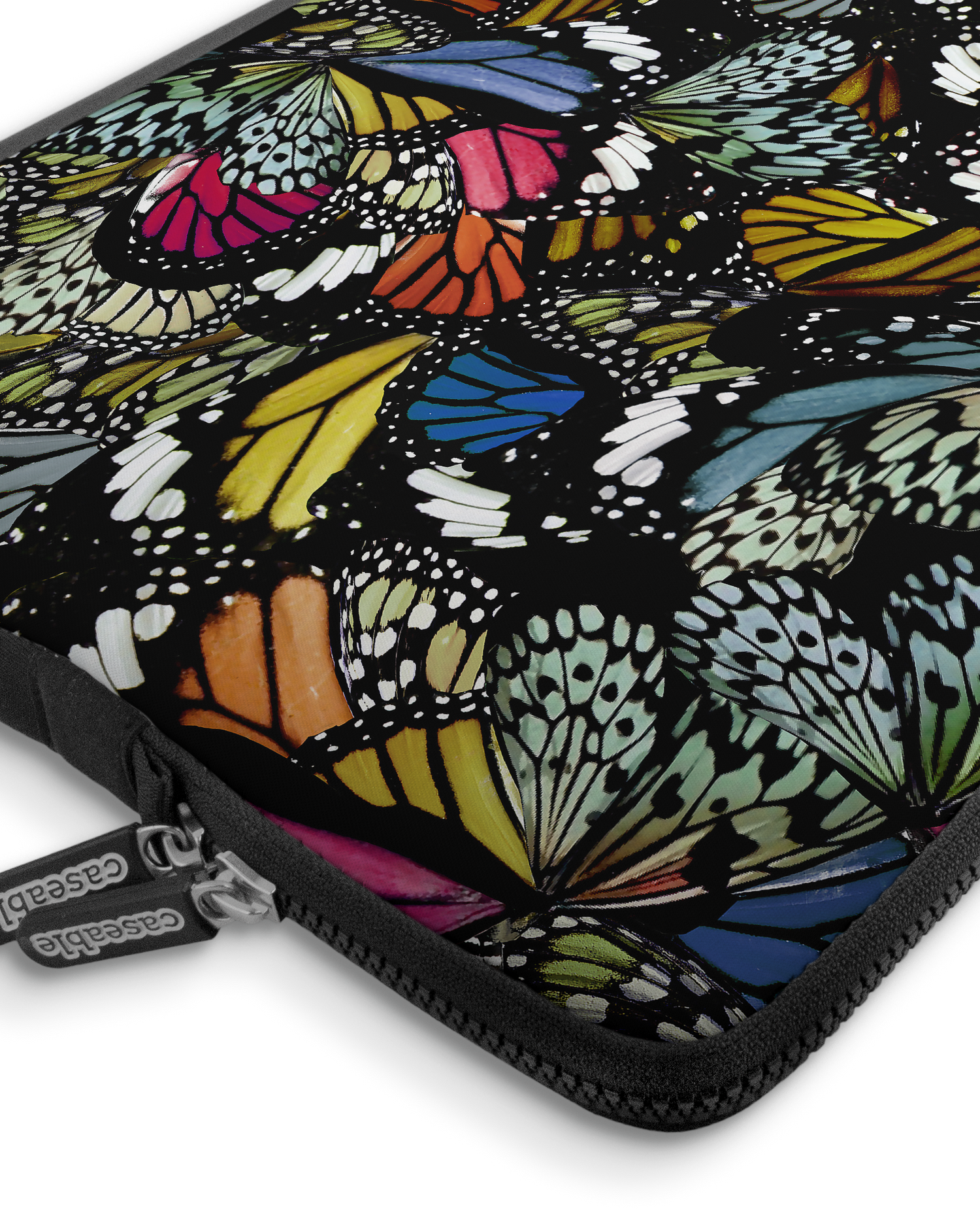 Psychedelic Butterflies Premium Laptoptasche 17 Zoll mit Gerät im Inneren