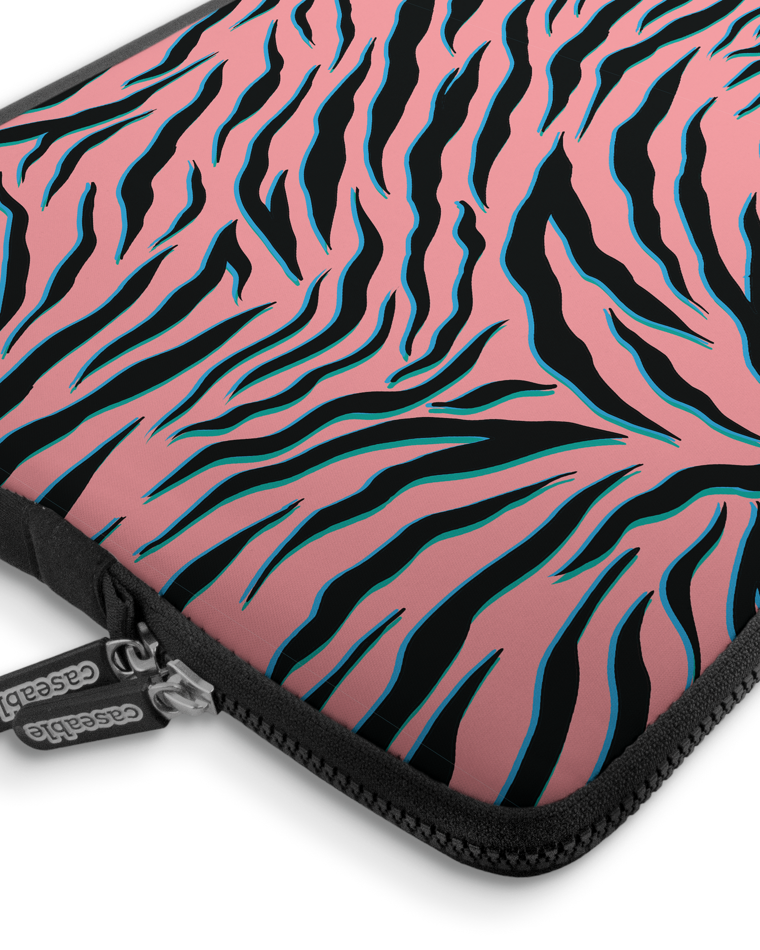 Pink Zebra Premium Laptoptasche 17 Zoll mit Gerät im Inneren