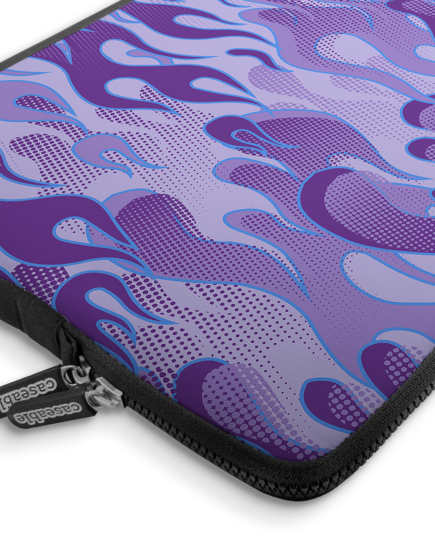 Purple Flames Premium Laptoptasche 17 Zoll mit Gerät im Inneren