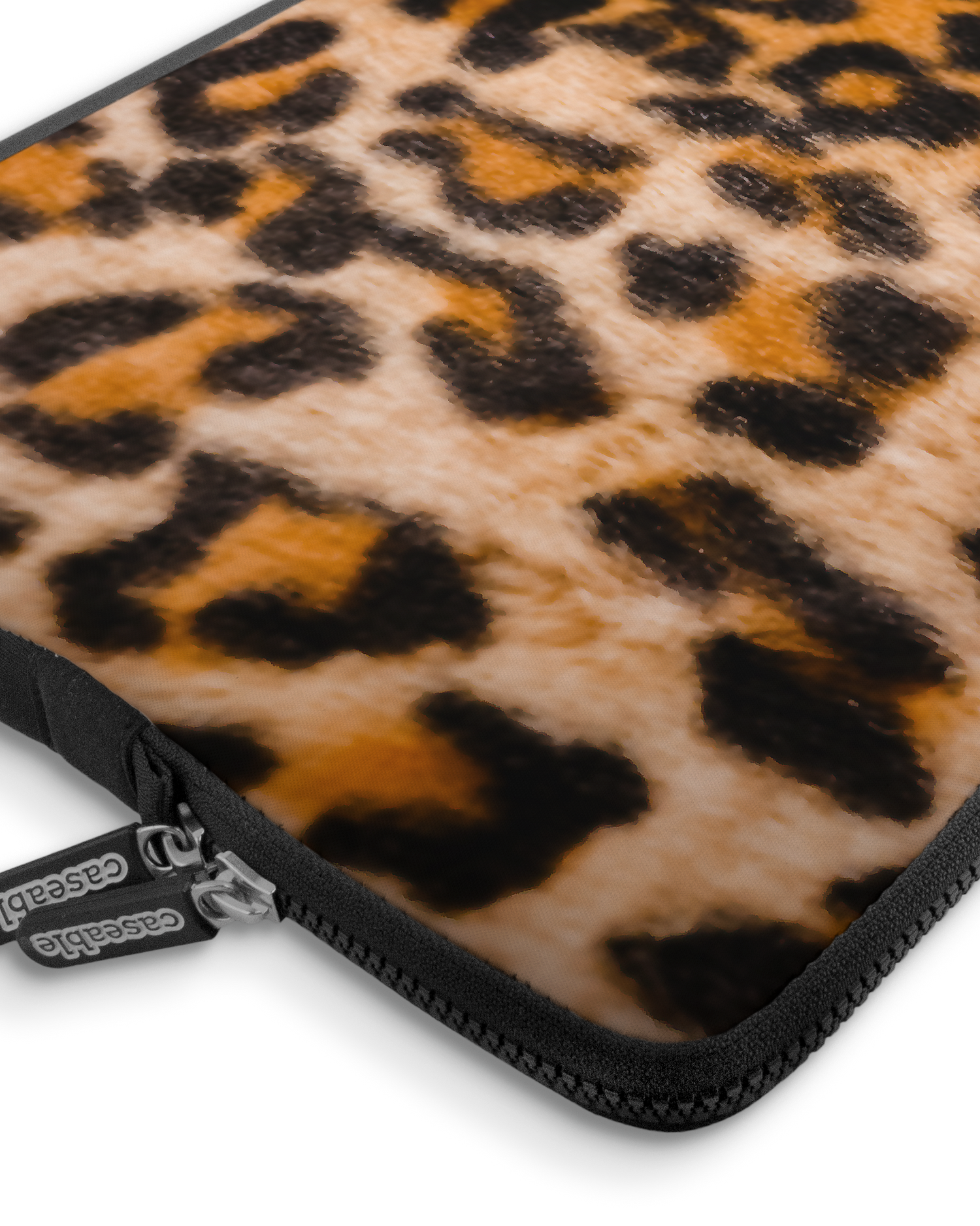 Leopard Pattern Premium Laptoptasche 17 Zoll mit Gerät im Inneren