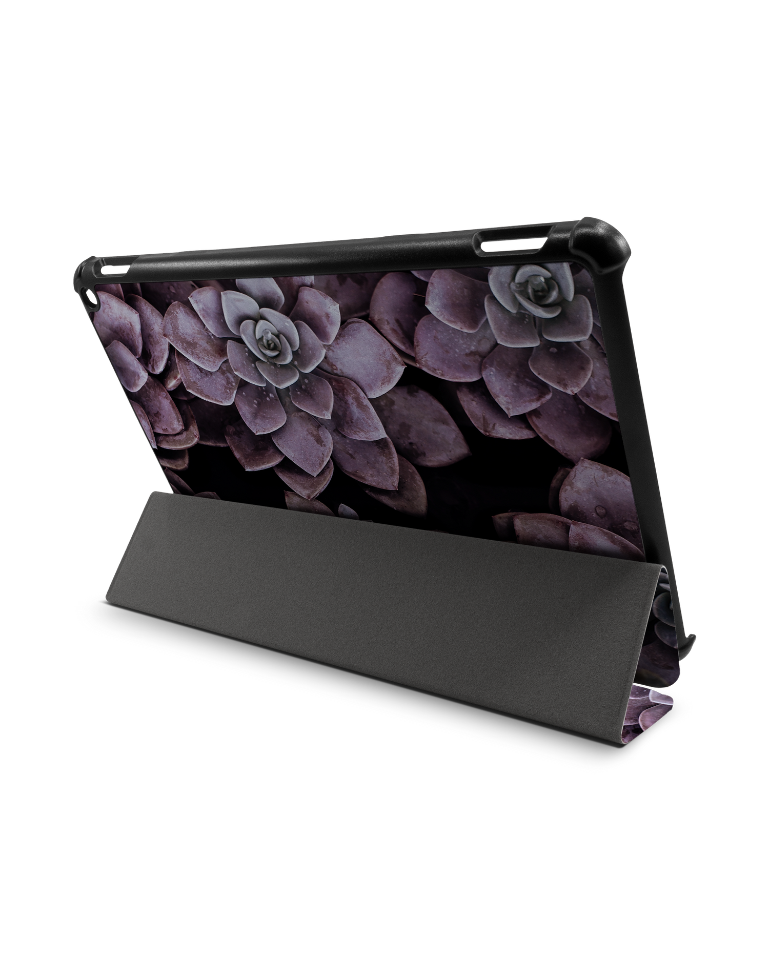 Purple Succulents Tablet Smart Case für Amazon Fire HD 10 (2021): Aufgestellt im Querformat