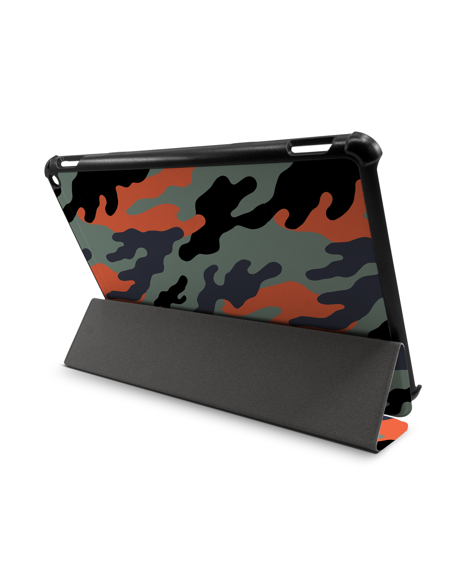 Camo Sunset Tablet Smart Case für Amazon Fire HD 10 (2021): Aufgestellt im Querformat