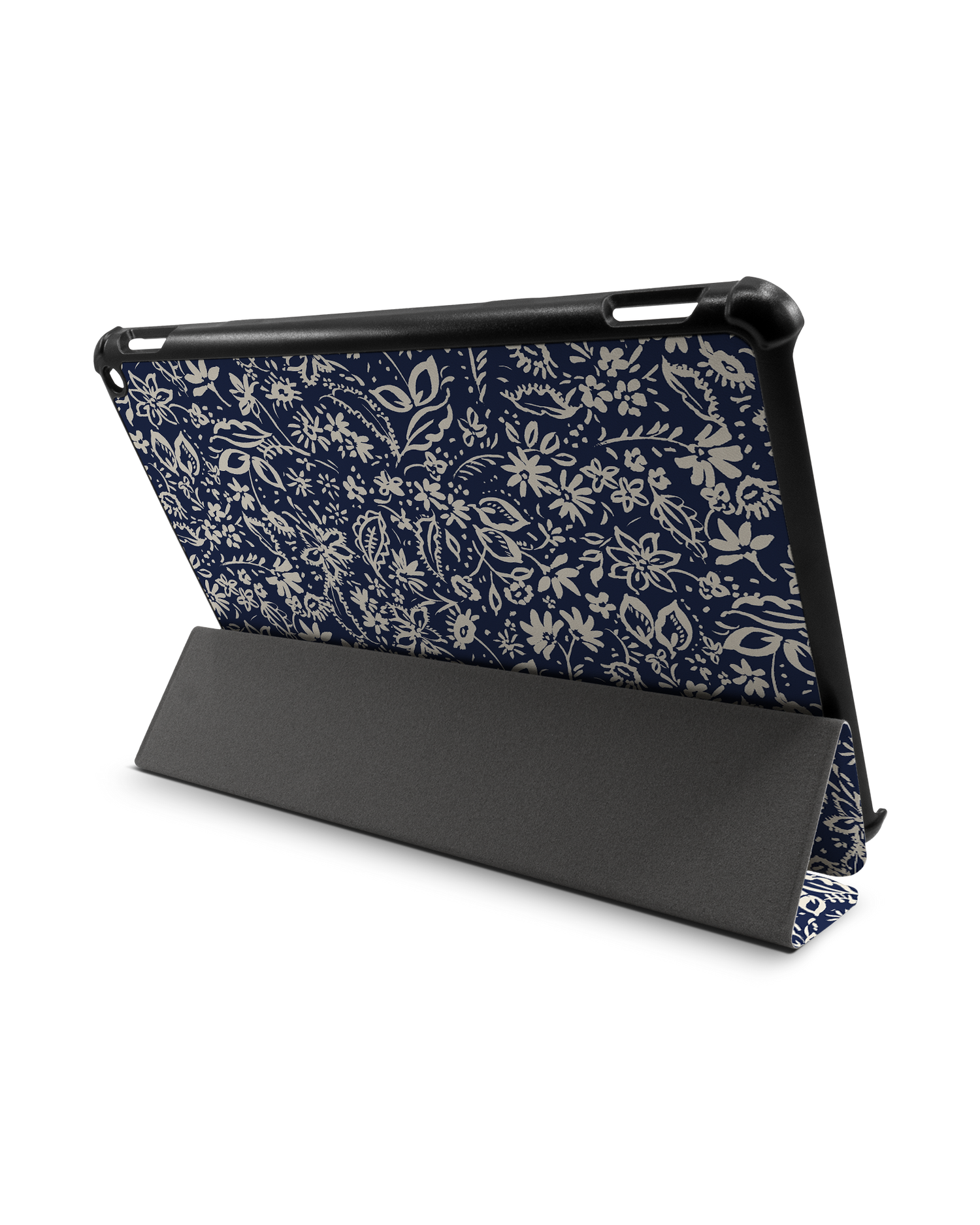 Ditsy Blue Paisley Tablet Smart Case für Amazon Fire HD 10 (2021): Aufgestellt im Querformat