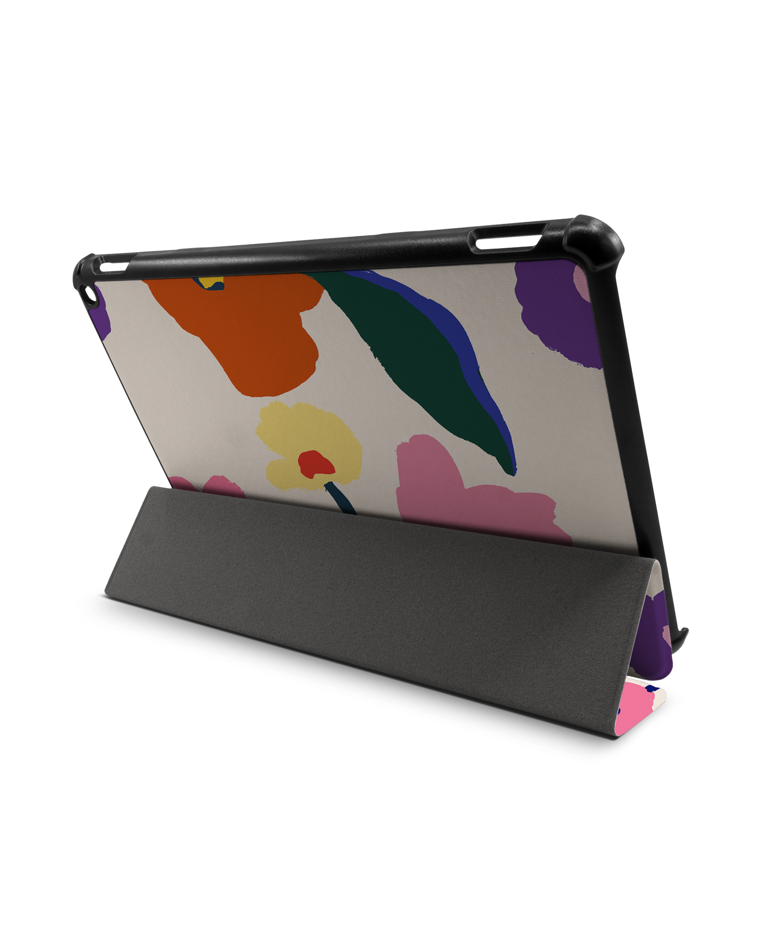 Handpainted Blooms Tablet Smart Case für Amazon Fire HD 10 (2021): Aufgestellt im Querformat
