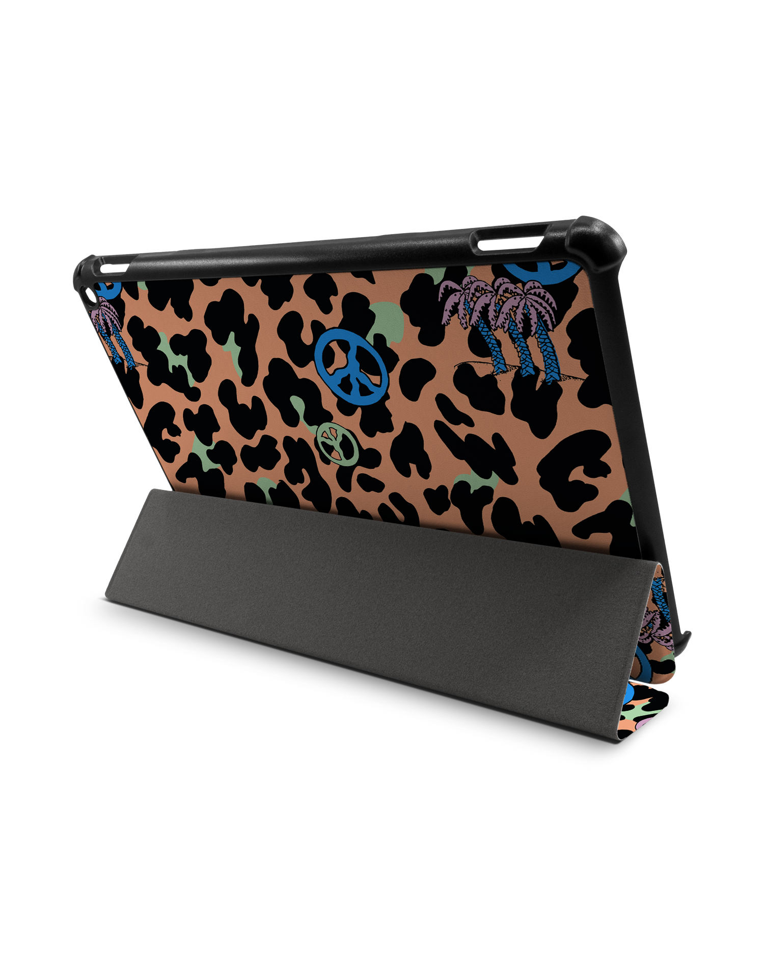 Leopard Peace Palms Tablet Smart Case für Amazon Fire HD 10 (2021): Aufgestellt im Querformat