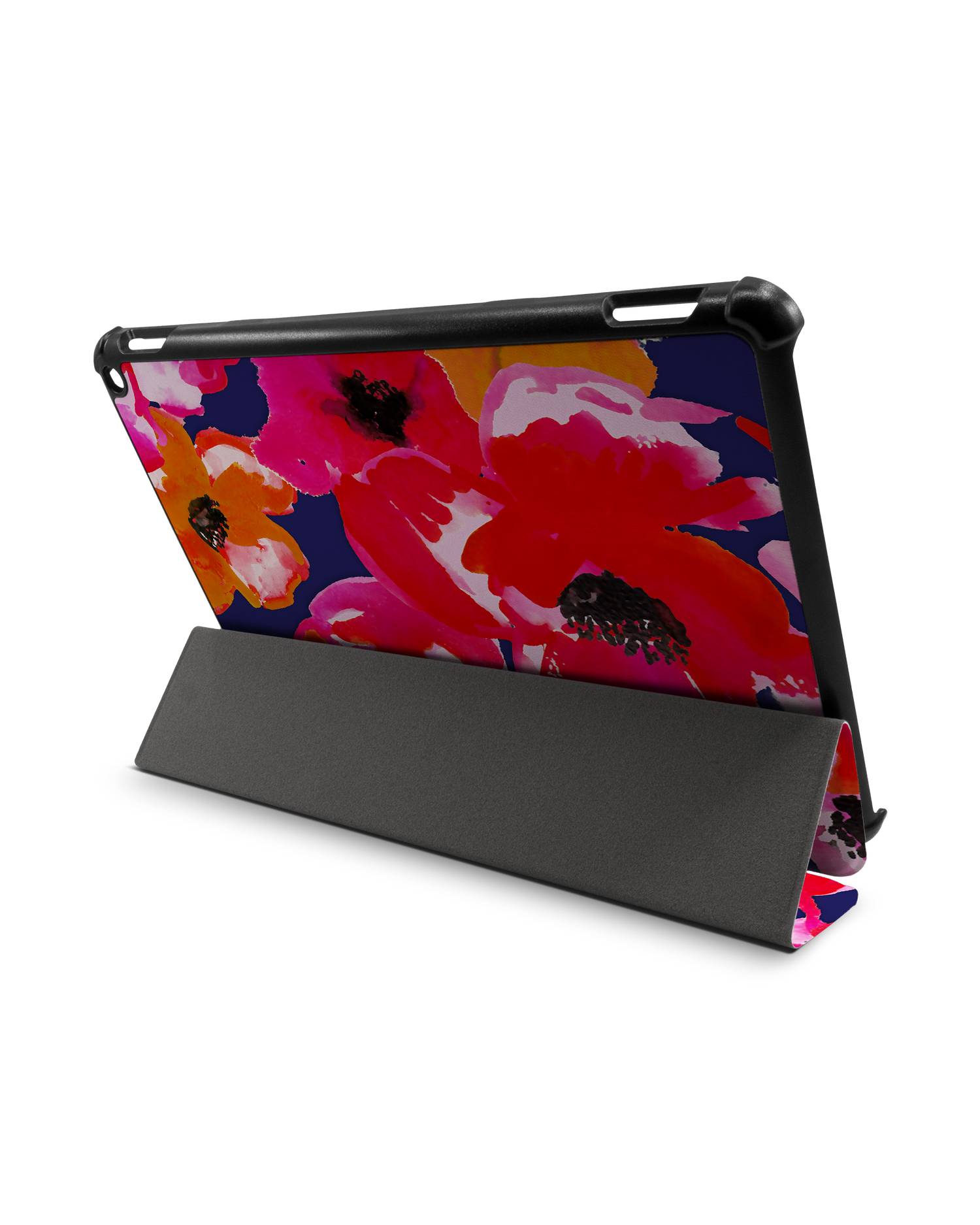 Painted Poppies Tablet Smart Case für Amazon Fire HD 10 (2021): Aufgestellt im Querformat