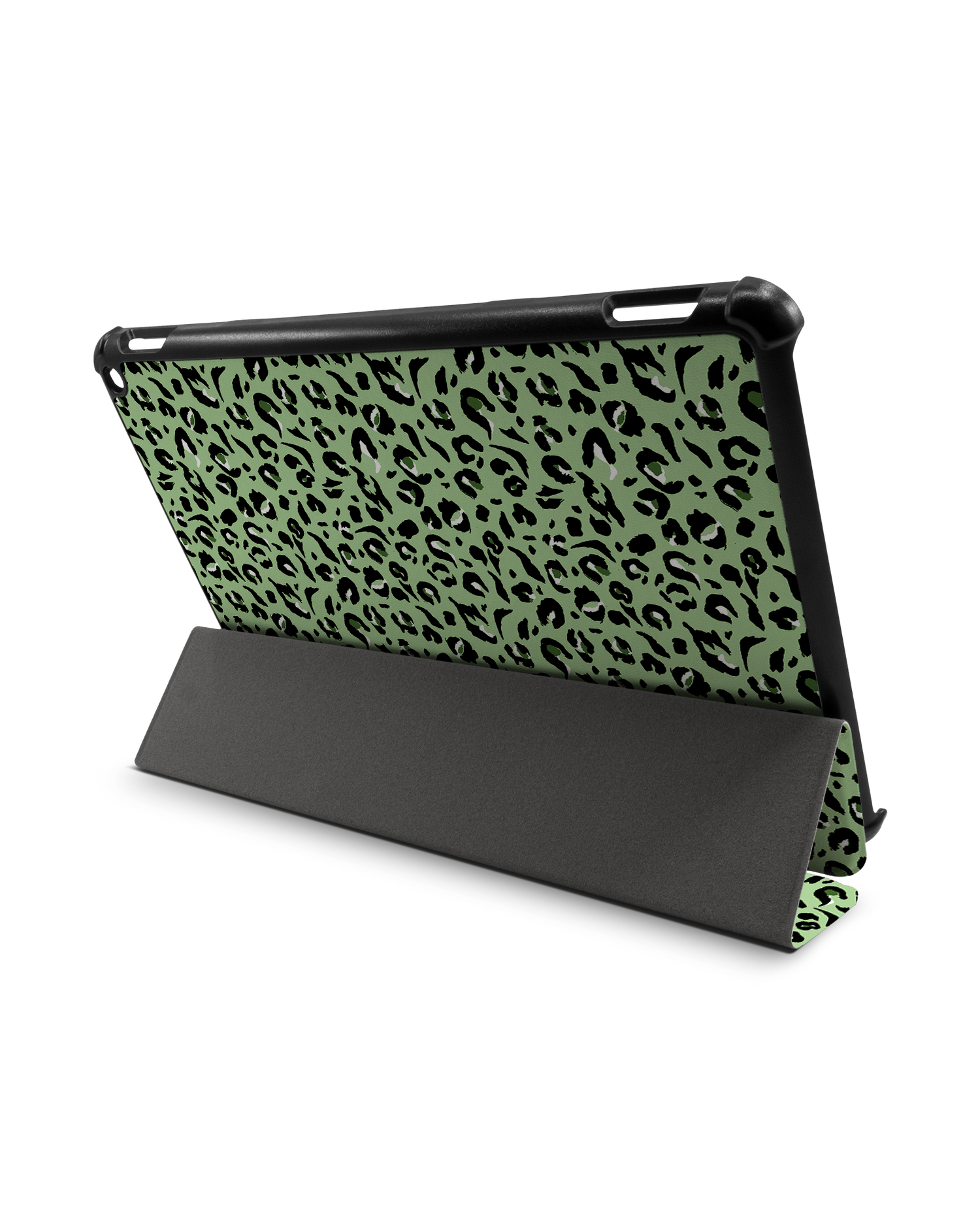 Mint Leopard Tablet Smart Case für Amazon Fire HD 10 (2021): Aufgestellt im Querformat