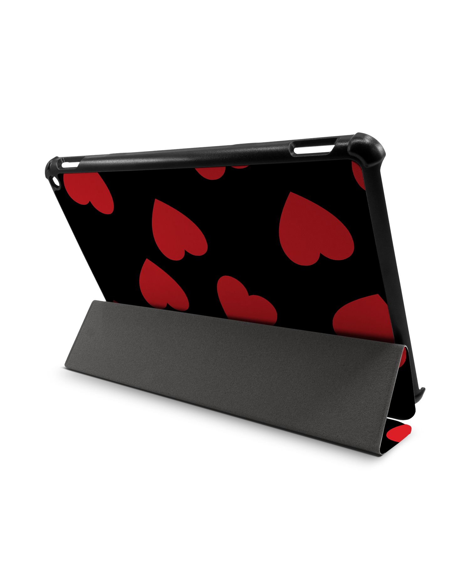 Repeating Hearts Tablet Smart Case für Amazon Fire HD 10 (2021): Aufgestellt im Querformat