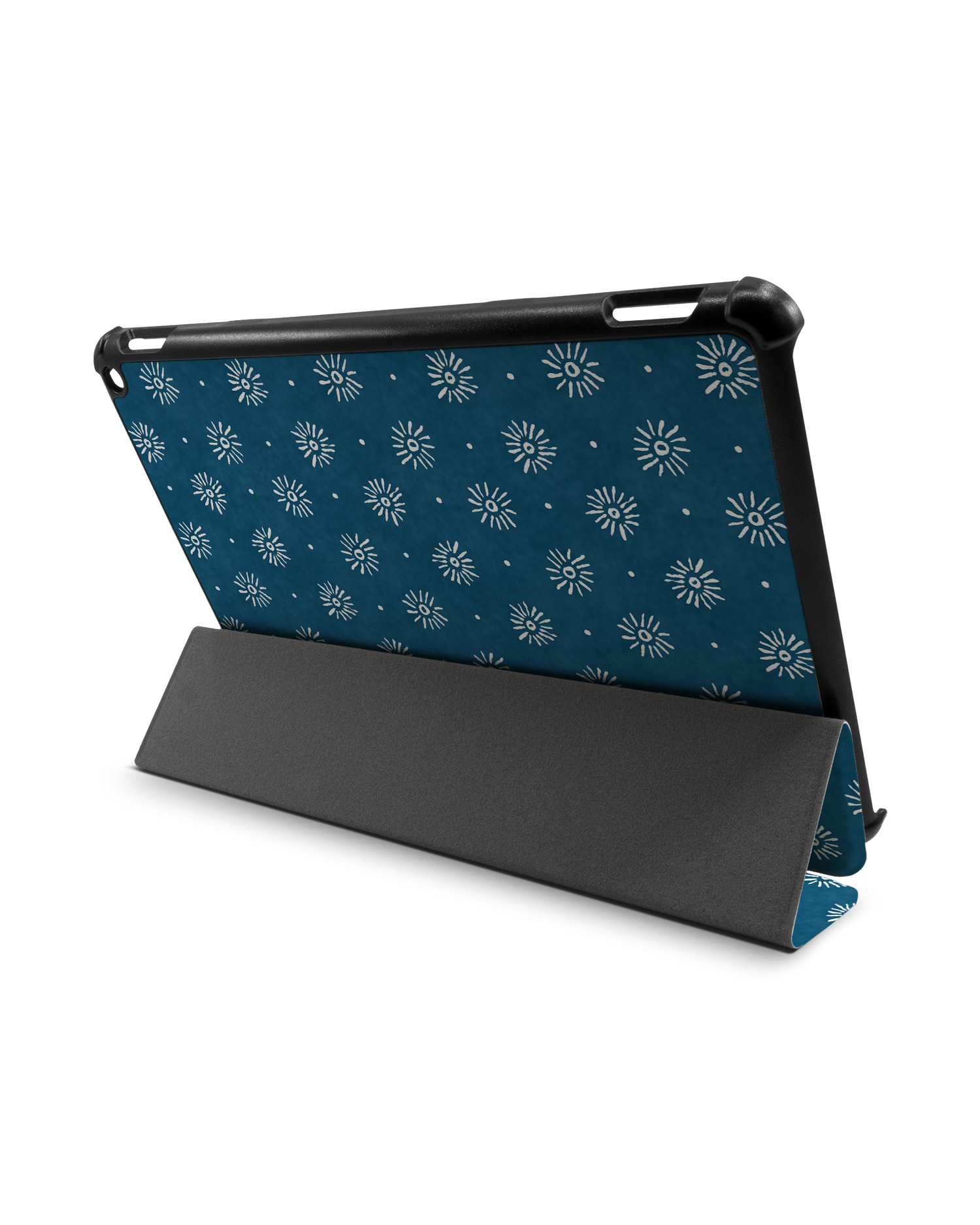 Indigo Sun Pattern Tablet Smart Case für Amazon Fire HD 10 (2021): Aufgestellt im Querformat