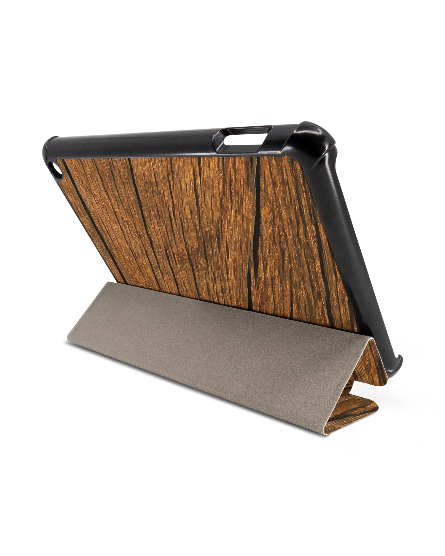 Wood Tablet Smart Case für Amazon Fire 7 (2022): Aufgestellt im Querformat