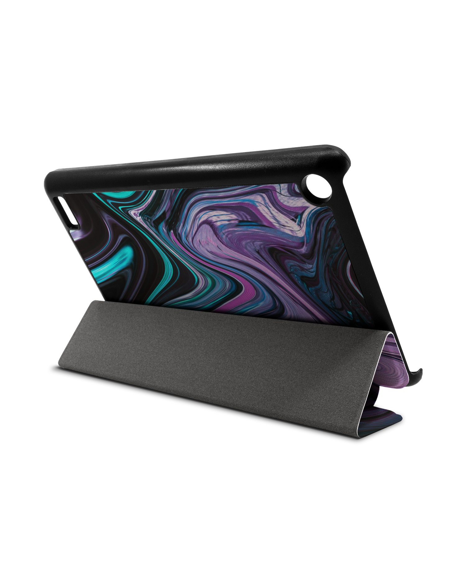 Digital Swirl Tablet Smart Case für Amazon Fire 7: Aufgestellt im Querformat