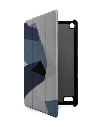 Geometric Camo Blue Tablet Smart Case für Amazon Fire 7: Frontansicht