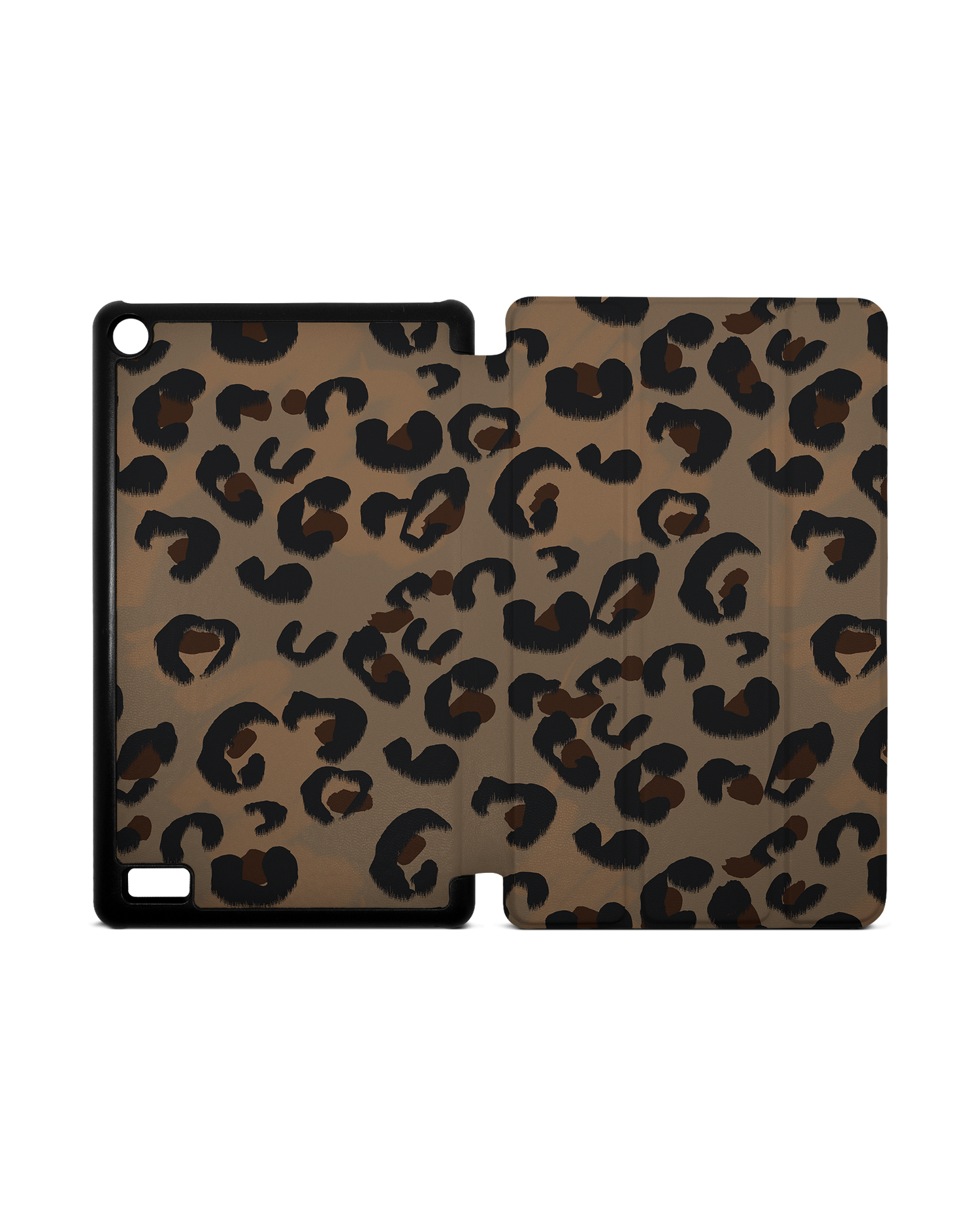 Leopard Repeat Tablet Smart Case für Amazon Fire 7: Aufgeklappt