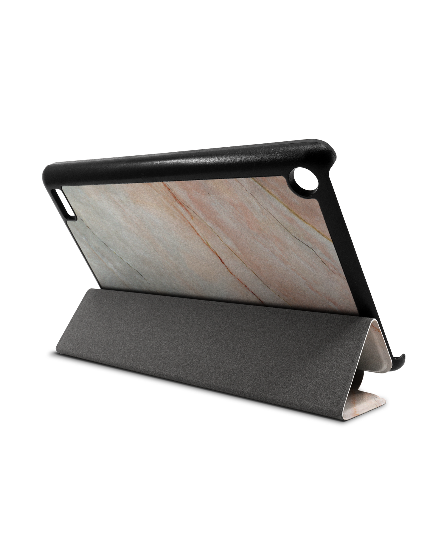 Mother of Pearl Marble Tablet Smart Case für Amazon Fire 7: Aufgestellt im Querformat
