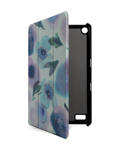 Watercolour Flowers Blue Tablet Smart Case für Amazon Fire 7: Frontansicht
