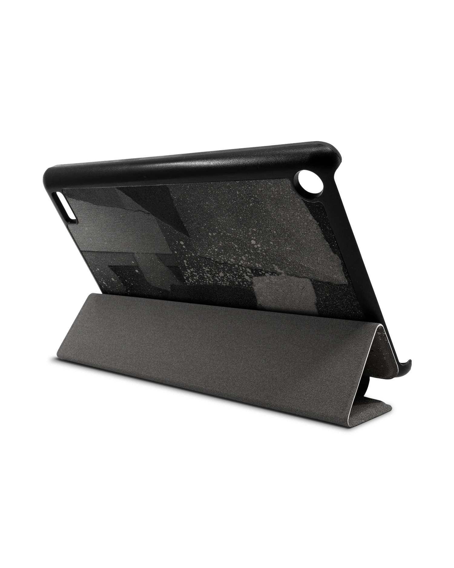 Torn Paper Collage Tablet Smart Case für Amazon Fire 7: Aufgestellt im Querformat