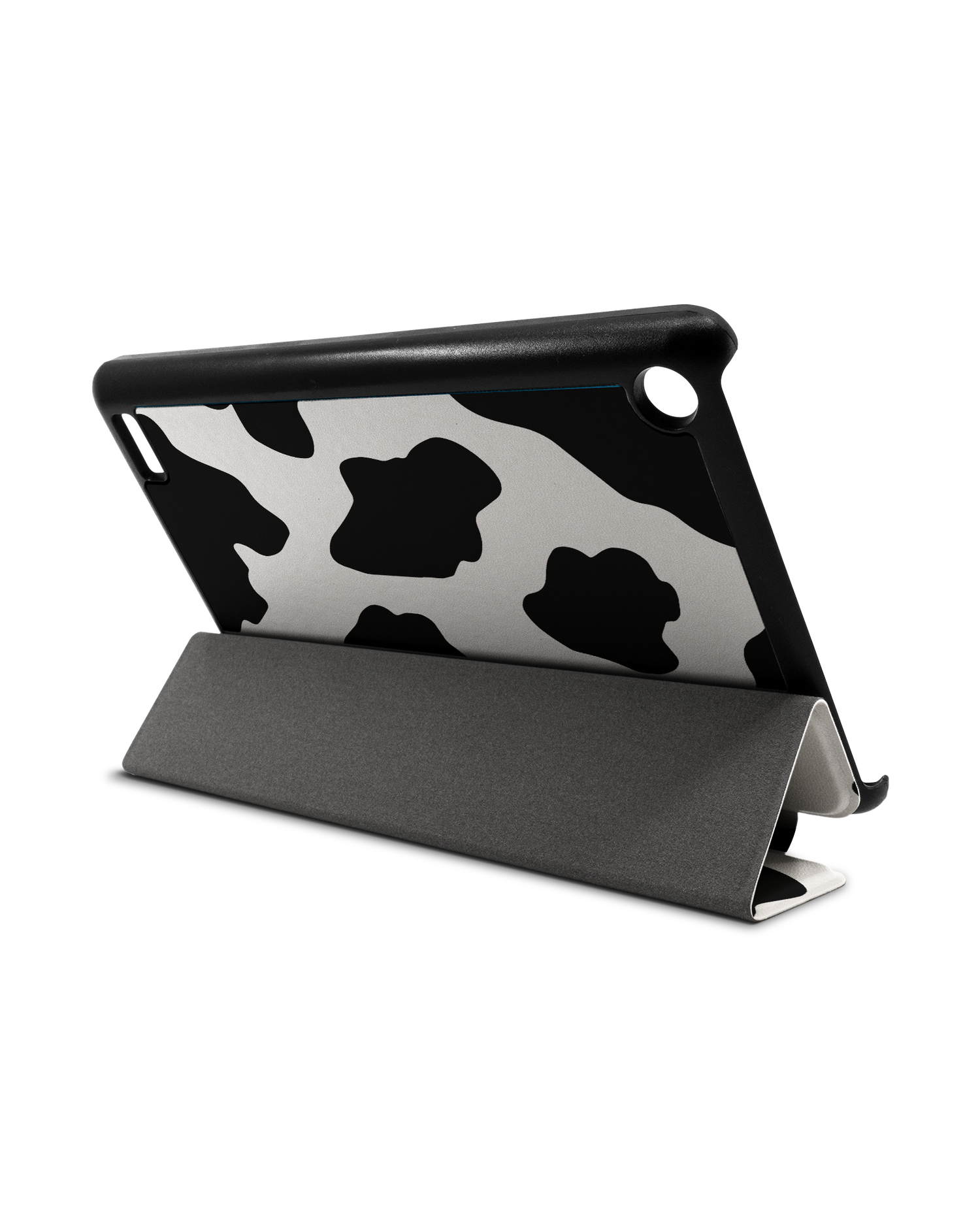 Cow Print 2 Tablet Smart Case für Amazon Fire 7: Aufgestellt im Querformat