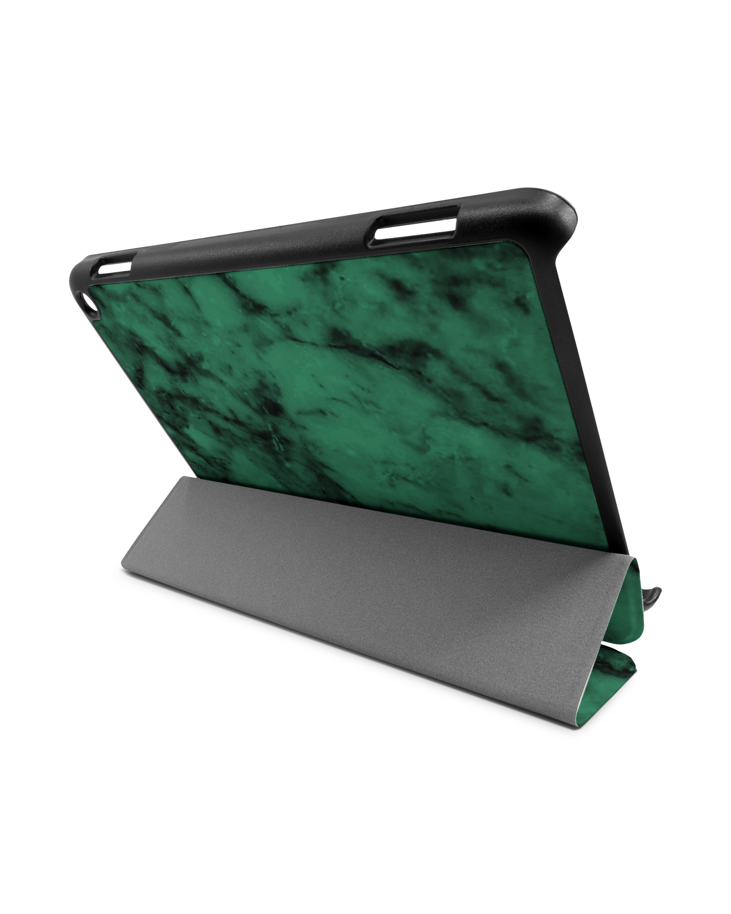 Green Marble Tablet Smart Case für Amazon Fire HD 8 (2022), Amazon Fire HD 8 Plus (2022), Amazon Fire HD 8 (2020), Amazon Fire HD 8 Plus (2020): Aufgestellt im Querformat