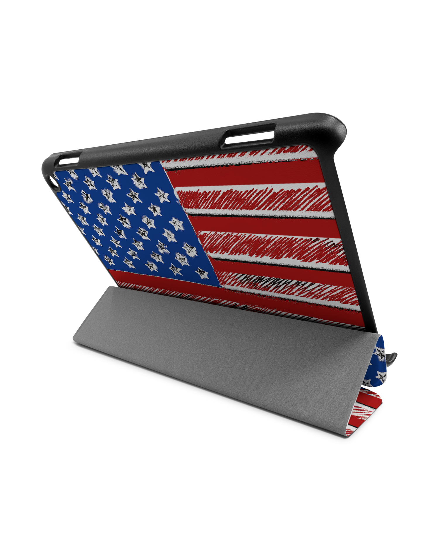 American Flag Color Tablet Smart Case für Amazon Fire HD 8 (2022), Amazon Fire HD 8 Plus (2022), Amazon Fire HD 8 (2020), Amazon Fire HD 8 Plus (2020): Aufgestellt im Querformat