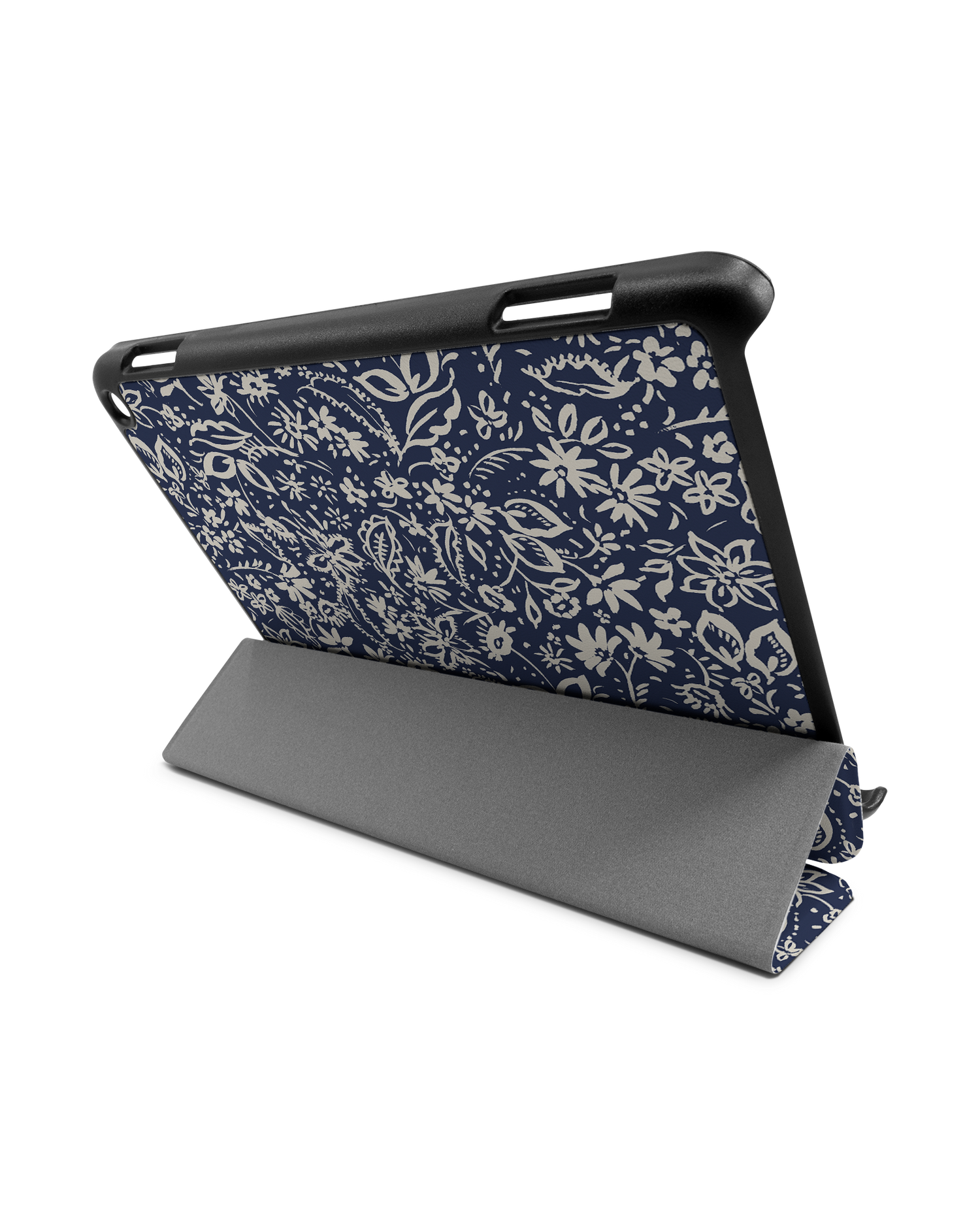 Ditsy Blue Paisley Tablet Smart Case für Amazon Fire HD 8 (2022), Amazon Fire HD 8 Plus (2022), Amazon Fire HD 8 (2020), Amazon Fire HD 8 Plus (2020): Aufgestellt im Querformat