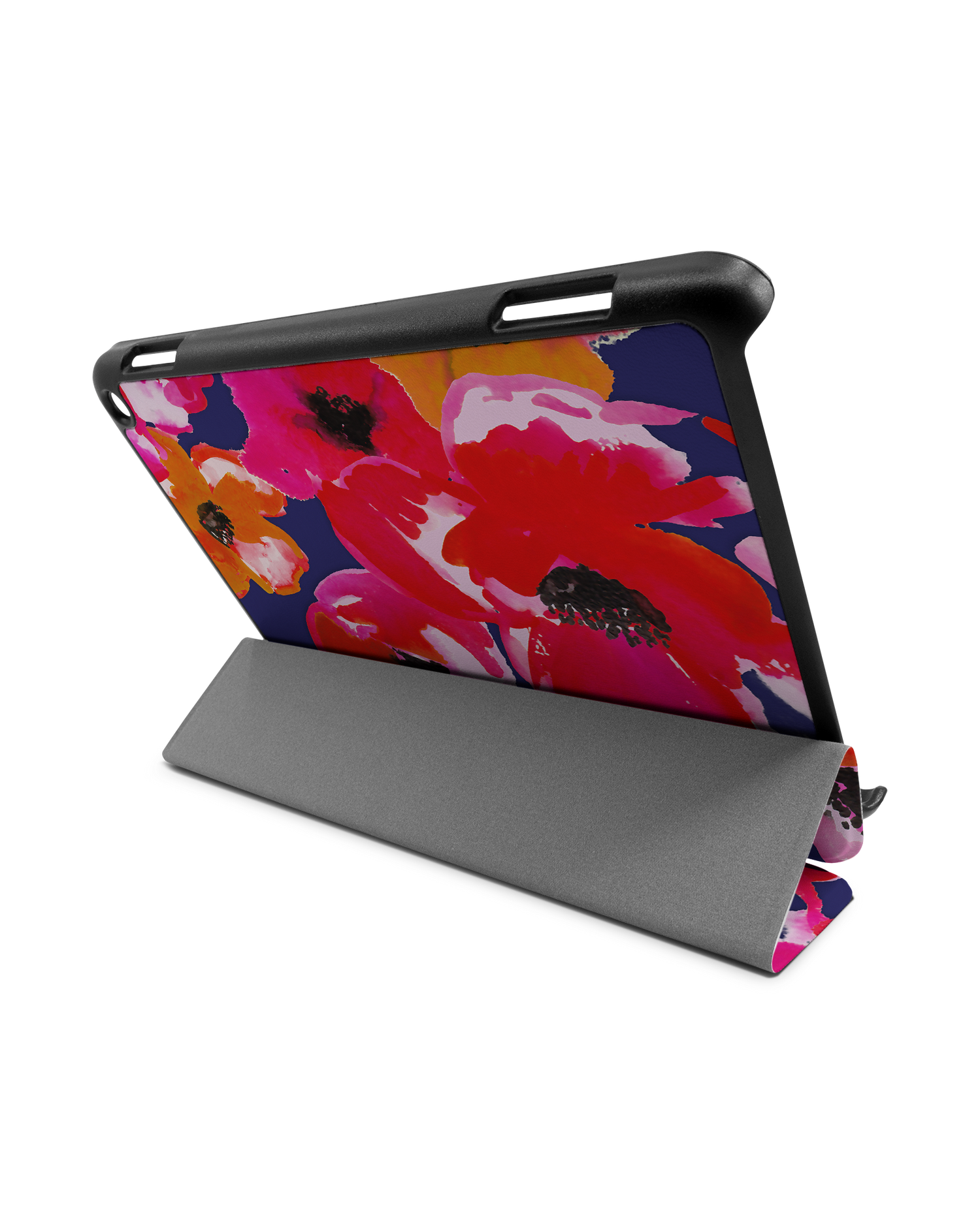 Painted Poppies Tablet Smart Case für Amazon Fire HD 8 (2022), Amazon Fire HD 8 Plus (2022), Amazon Fire HD 8 (2020), Amazon Fire HD 8 Plus (2020): Aufgestellt im Querformat